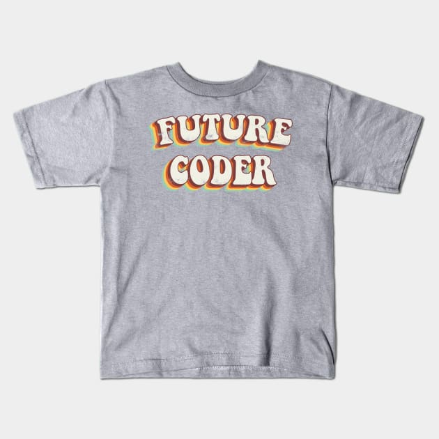 Future Coder - Groovy Retro 70s Style Kids T-Shirt by LuneFolk